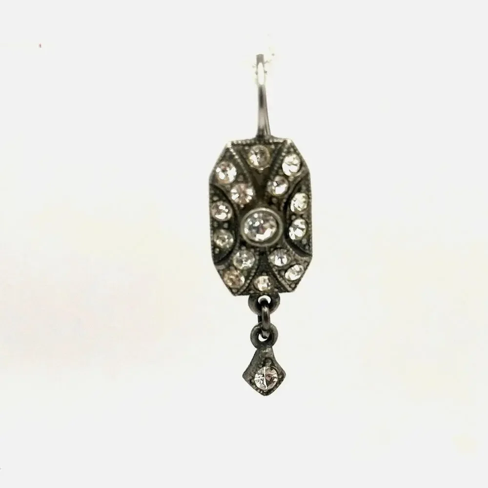 Ben Amun Earring Retro Vintage Signed Dangle Drop Art Deco Jewelry